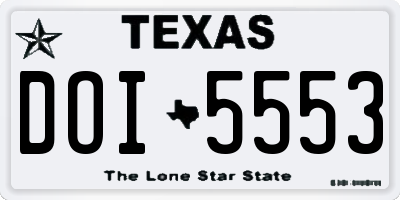 TX license plate DOI5553