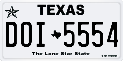 TX license plate DOI5554