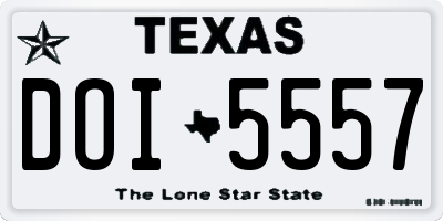 TX license plate DOI5557