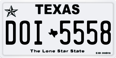 TX license plate DOI5558