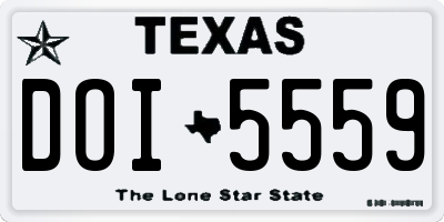TX license plate DOI5559