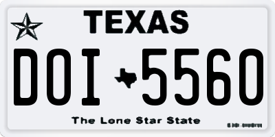 TX license plate DOI5560