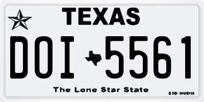 TX license plate DOI5561