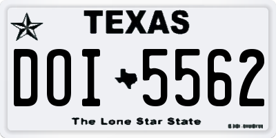 TX license plate DOI5562