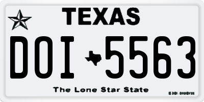 TX license plate DOI5563