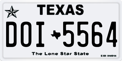 TX license plate DOI5564