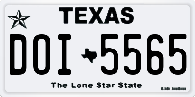 TX license plate DOI5565