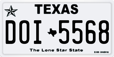 TX license plate DOI5568