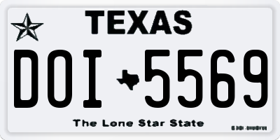 TX license plate DOI5569
