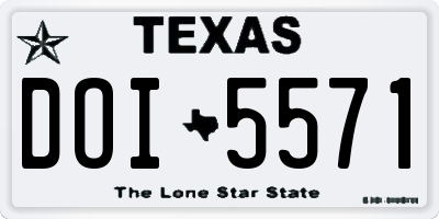 TX license plate DOI5571