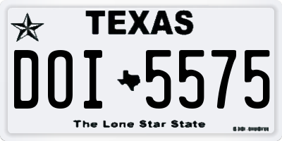 TX license plate DOI5575