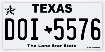 TX license plate DOI5576