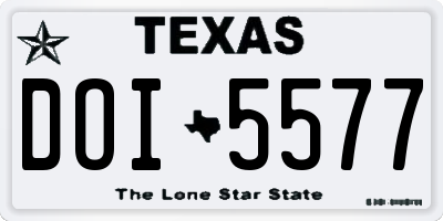 TX license plate DOI5577