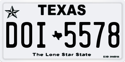 TX license plate DOI5578