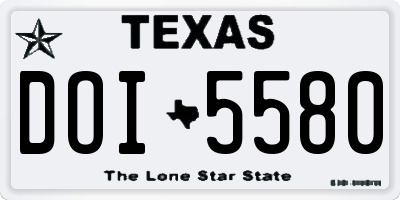TX license plate DOI5580