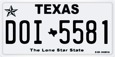 TX license plate DOI5581