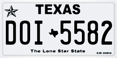 TX license plate DOI5582