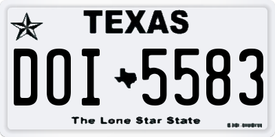TX license plate DOI5583