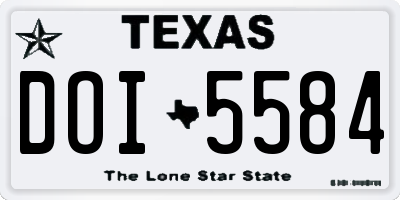 TX license plate DOI5584