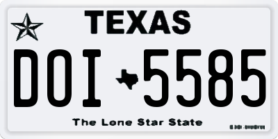 TX license plate DOI5585
