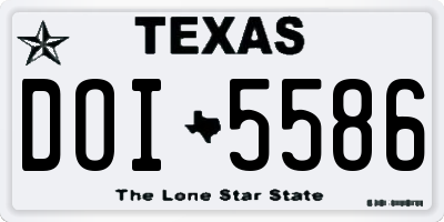 TX license plate DOI5586