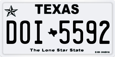 TX license plate DOI5592