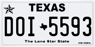 TX license plate DOI5593