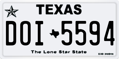 TX license plate DOI5594