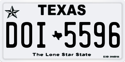 TX license plate DOI5596