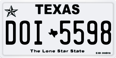 TX license plate DOI5598