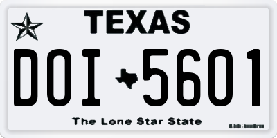 TX license plate DOI5601