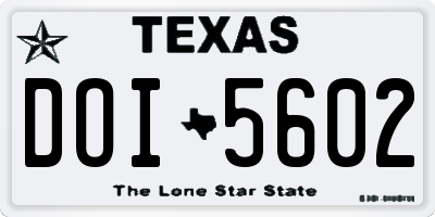 TX license plate DOI5602