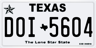 TX license plate DOI5604