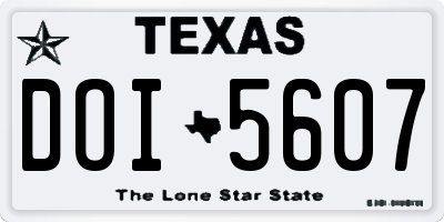 TX license plate DOI5607