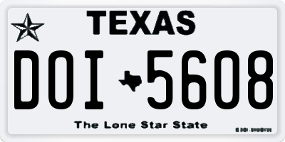 TX license plate DOI5608