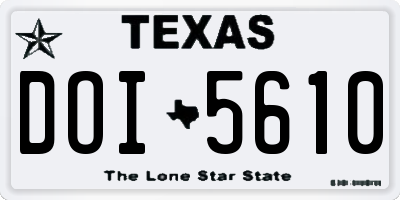 TX license plate DOI5610