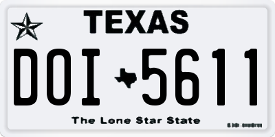 TX license plate DOI5611