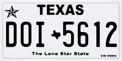 TX license plate DOI5612