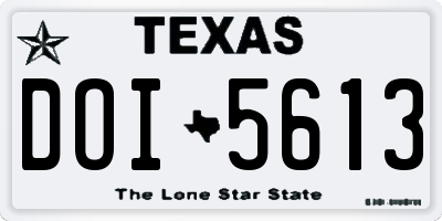 TX license plate DOI5613