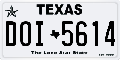 TX license plate DOI5614