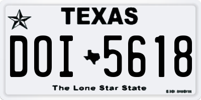 TX license plate DOI5618