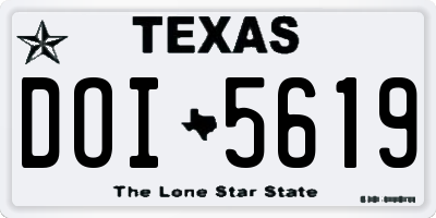 TX license plate DOI5619