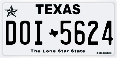 TX license plate DOI5624