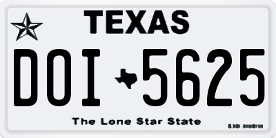 TX license plate DOI5625