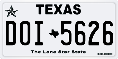 TX license plate DOI5626