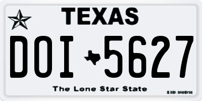 TX license plate DOI5627