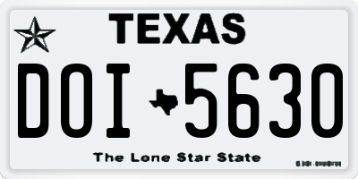 TX license plate DOI5630
