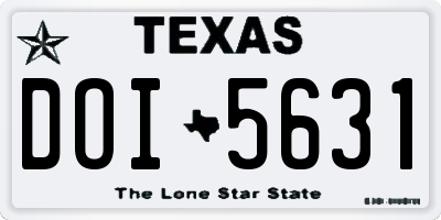 TX license plate DOI5631