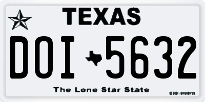 TX license plate DOI5632