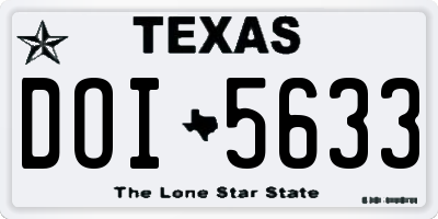 TX license plate DOI5633